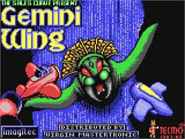 Title screen of Gemini Wing on the Commodore 64.