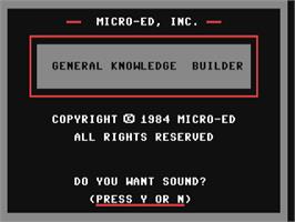 Title screen of General Knowledge Builder on the Commodore 64.
