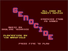 Title screen of Genocide (Preview - 1995) on the Commodore 64.