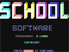 Title screen of Geography Quiz (School Software) on the Commodore 64.