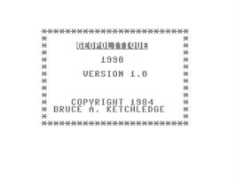Title screen of Geopolitique 1990 on the Commodore 64.