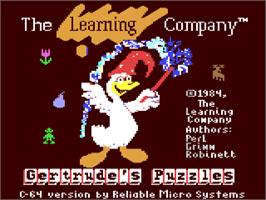 Title screen of Gertrude's Puzzles on the Commodore 64.