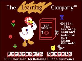Title screen of Gertrude's Secrets on the Commodore 64.