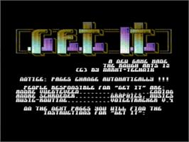Title screen of Get It on the Commodore 64.