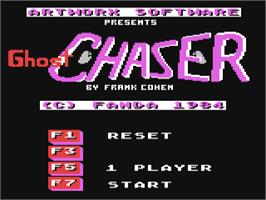 Title screen of Ghost Chaser on the Commodore 64.