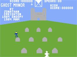 Title screen of Ghost Manor on the Commodore 64.