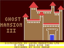 Title screen of Ghost Mansion 3 on the Commodore 64.