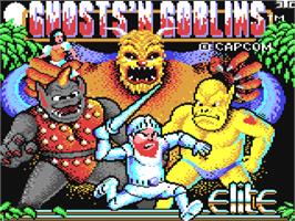 Title screen of Ghosts'n Goblins on the Commodore 64.