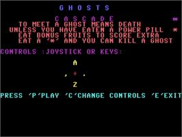 Title screen of Ghosts on the Commodore 64.