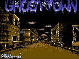 Title screen of Ghosttown (Virgin / Marex) on the Commodore 64.