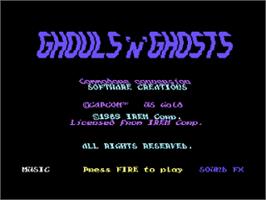 Title screen of Ghouls'n Ghosts on the Commodore 64.