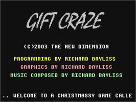 Title screen of Gift Craze on the Commodore 64.