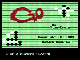 Title screen of Go on the Commodore 64.