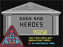Title screen of Gods And Heroes on the Commodore 64.