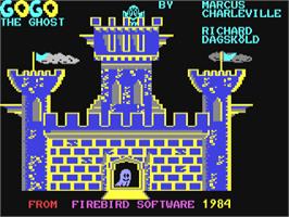 Title screen of Gogo The Ghost / Spukschloss (Sonnenverlag) on the Commodore 64.