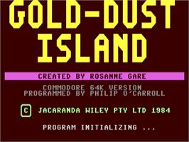 Title screen of Gold-dust Island on the Commodore 64.