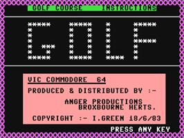 Title screen of Golf (Data Media) on the Commodore 64.