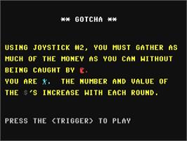 Title screen of Gotcha! (CP Verlag) on the Commodore 64.