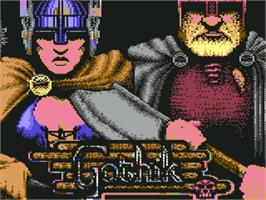 Title screen of Gothik on the Commodore 64.