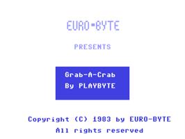 Title screen of Grab-a-crab on the Commodore 64.