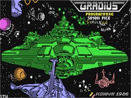 Title screen of Gradius on the Commodore 64.