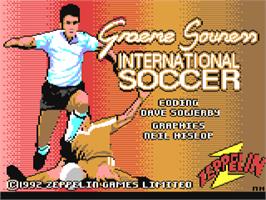 Title screen of Graeme Souness International Soccer on the Commodore 64.