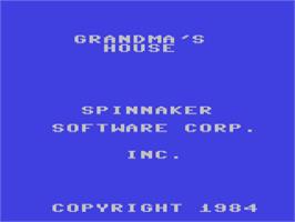 Title screen of Grandma's House on the Commodore 64.
