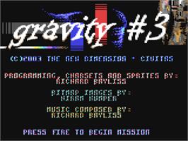 Title screen of Gravity 3 - The Final Rescue on the Commodore 64.