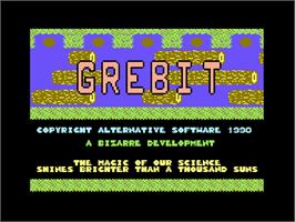 Title screen of Grebit on the Commodore 64.