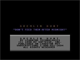 Title screen of Gremlin Hunt on the Commodore 64.