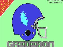 Title screen of Grid Iron on the Commodore 64.