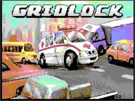 Title screen of Gridlock on the Commodore 64.