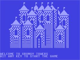 Title screen of Grungy Towers on the Commodore 64.