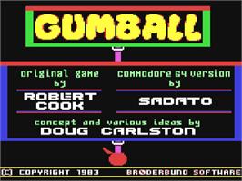 Title screen of Gumball on the Commodore 64.