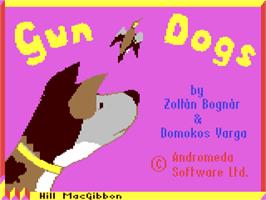 Title screen of Gun Dogs on the Commodore 64.