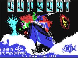 Title screen of Gunboat on the Commodore 64.