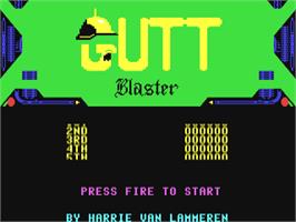 Title screen of Gutt Blaster on the Commodore 64.