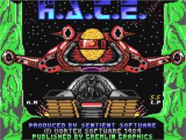 Title screen of H.A.T.E - Hostile All Terrain Encounter on the Commodore 64.
