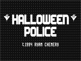Title screen of Halloween Police on the Commodore 64.