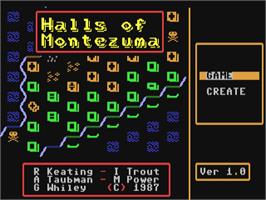 Title screen of Halls of Montezuma: A Battle History of the United States Marine Corps on the Commodore 64.