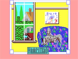 Title screen of Hampstead on the Commodore 64.