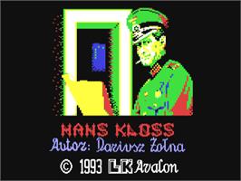 Title screen of Hans Kloss on the Commodore 64.