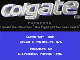 Title screen of Harald Hårdtand: Kampen om de rene tænder on the Commodore 64.