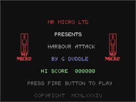 Title screen of Harbour Attack on the Commodore 64.