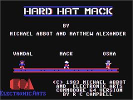 Title screen of Hard Hat Mack on the Commodore 64.