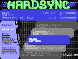 Title screen of Hardsync on the Commodore 64.