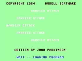 Title screen of Harrier Attack on the Commodore 64.