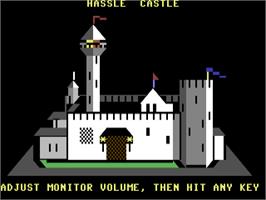 Title screen of Hassle Castle on the Commodore 64.