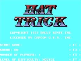 Title screen of Hat Trick on the Commodore 64.