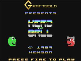 Title screen of Head The Ball on the Commodore 64.